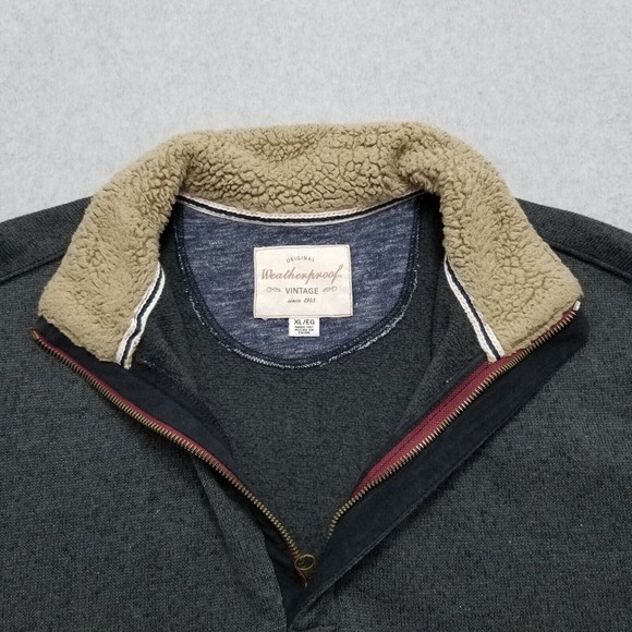 Weatherproof Sweater Mens XL Gray Long Sleeve Zip Mock Neck Pullover Sweatshirt - Picture 6 of 10